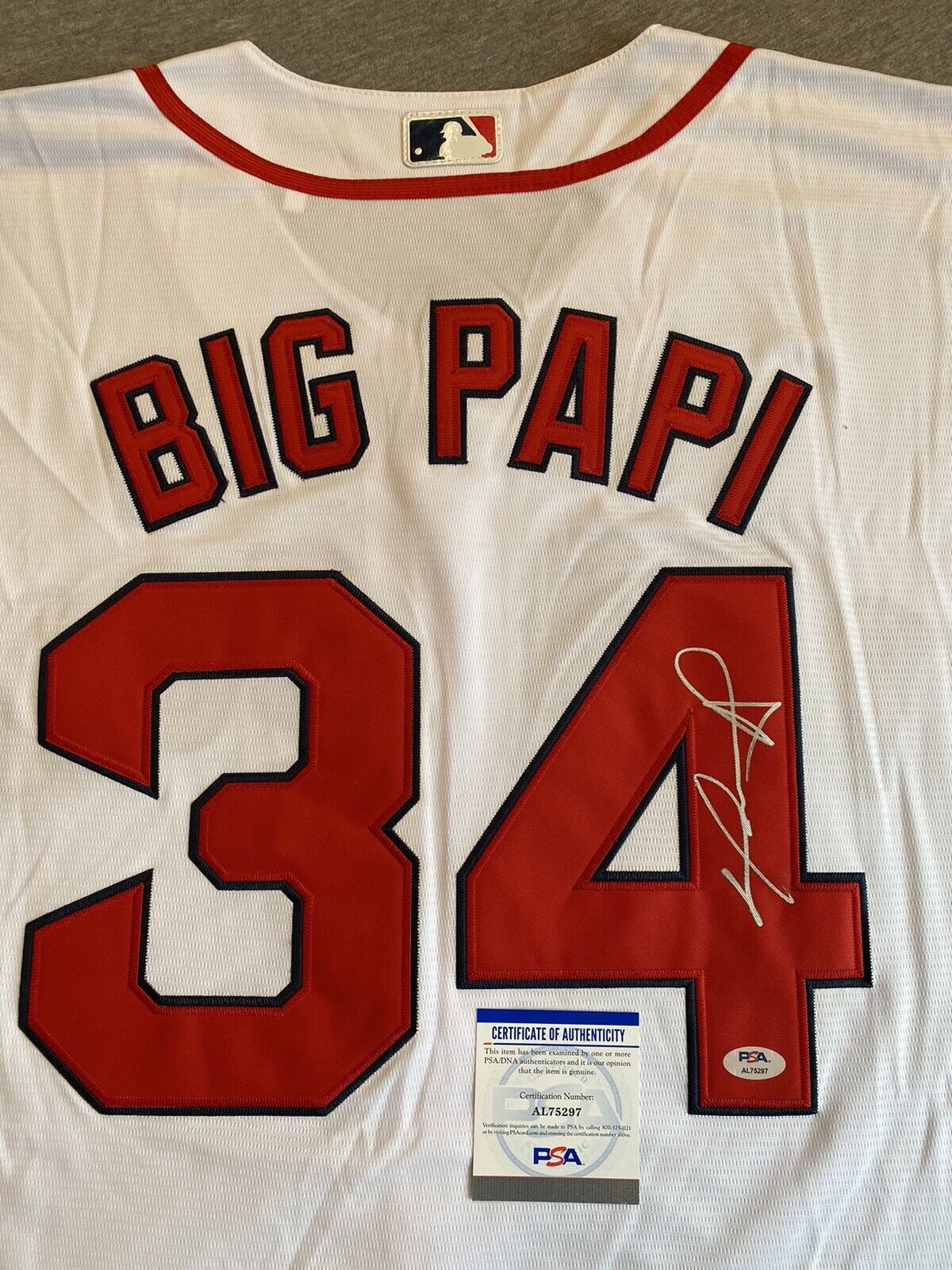 BOSTON RED SOX- DAVID ORTIZ AUTOGRAPH HOME WHITE #34 BIG PAPI