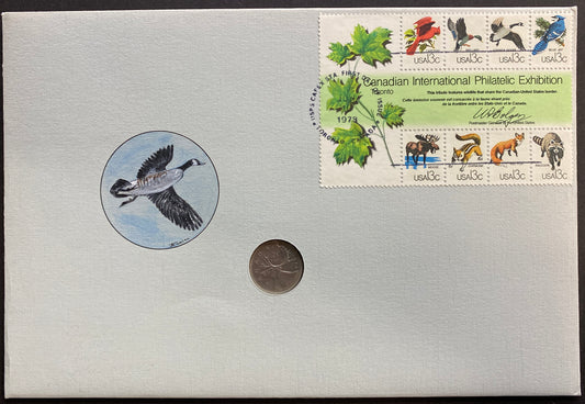 #1757 CAPEX Wildlife 1978 Hand Painted Jonal PNC cachet First Day cover