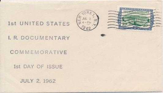 #R733 10c IR Documentary Stamp Rubber Stamp cachet First Day cover Rare 7/2/1962