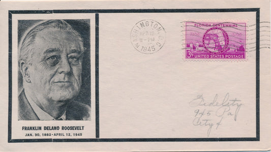 Death of Franklin Delano Roosevelt 4/12/1945 Fidelity Event cover Scarce