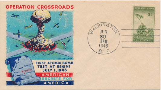 1st Atomic Bomb test at Bikini 6/30/1946 Fluegel cover #929 Marines At Iwo Jima