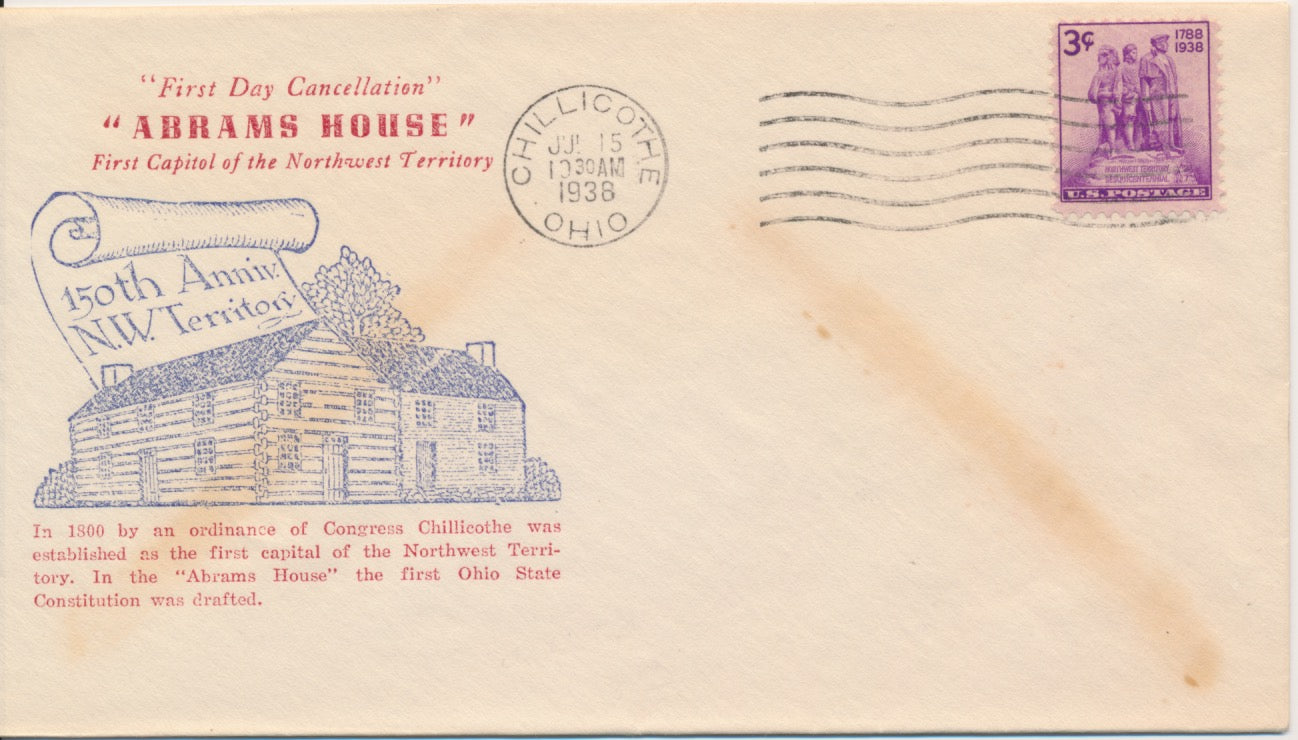 #837-50 Northwest Territory Sesquicentennial Unknown cachet First Day cover