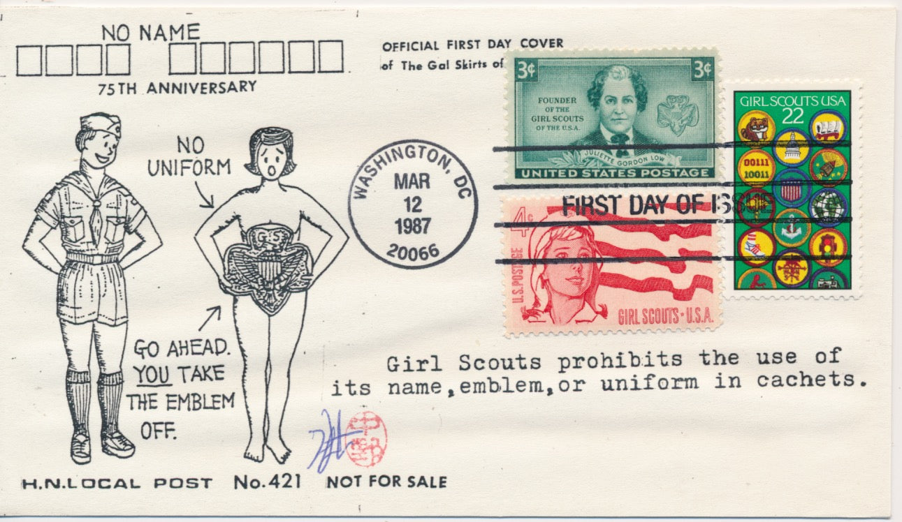 #2251 22c Girl Scouts USA combo Hideaki Nakano cachet First Day cover HN Local #3