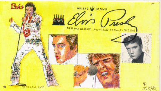 #5009 Elvis Presley 2015 Laser Doris Gold cachet First Day cover 86 made